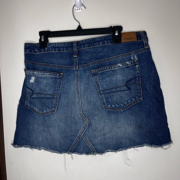 American Eagle Outfitters Distressed Blue Mini Skirt - Picture 2 of 7